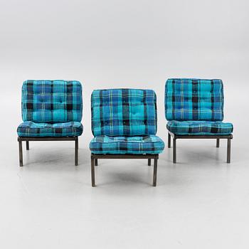 Florence Knoll, three 'Parallel Bar' armchairs, Knoll, likely for Nordiska Kompaniet, second half of the 20th Century.