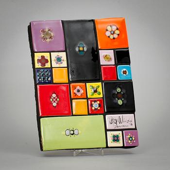 VÄGGRELIEF, keramik, Björn Wiinblad, sign o dat- 60.