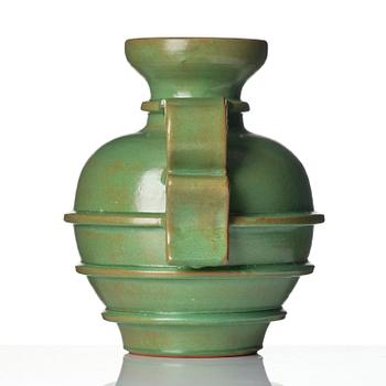 Allan Ebeling, or Albert Landin, a grand glazed earthenware vase, Sigtuna keramik, Sweden, 1937-40.