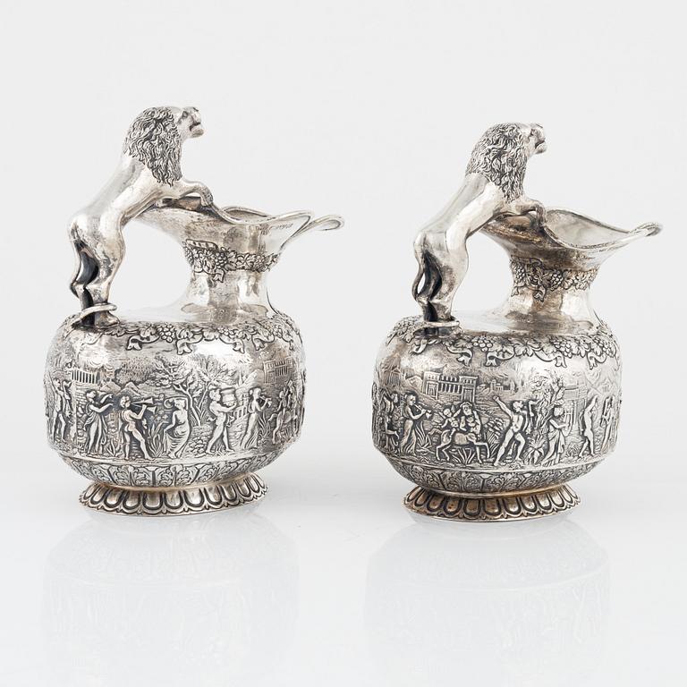 George Nathan and Ridley Hayes, a pair of silver decanters, Chester, England 1906.