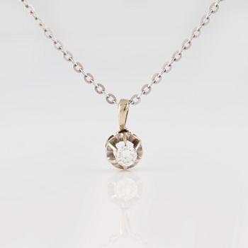 HÄNGE, 18K vitguld med briljantsliapd diamant ca 0.25 ct. Vikt 4,7 gram.