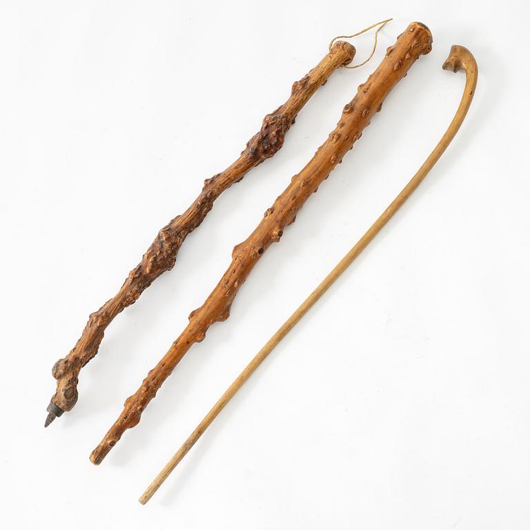 A set of three canes, 18th / 19th century.