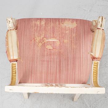 Karmstolar, 2+1 st, sengustavianska, omkring år 1800.