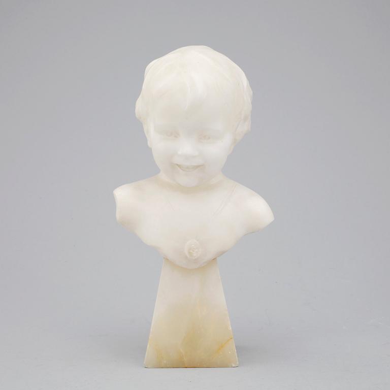 OKÄND KONSTNÄR, byst, alabaster, 1900-tal.