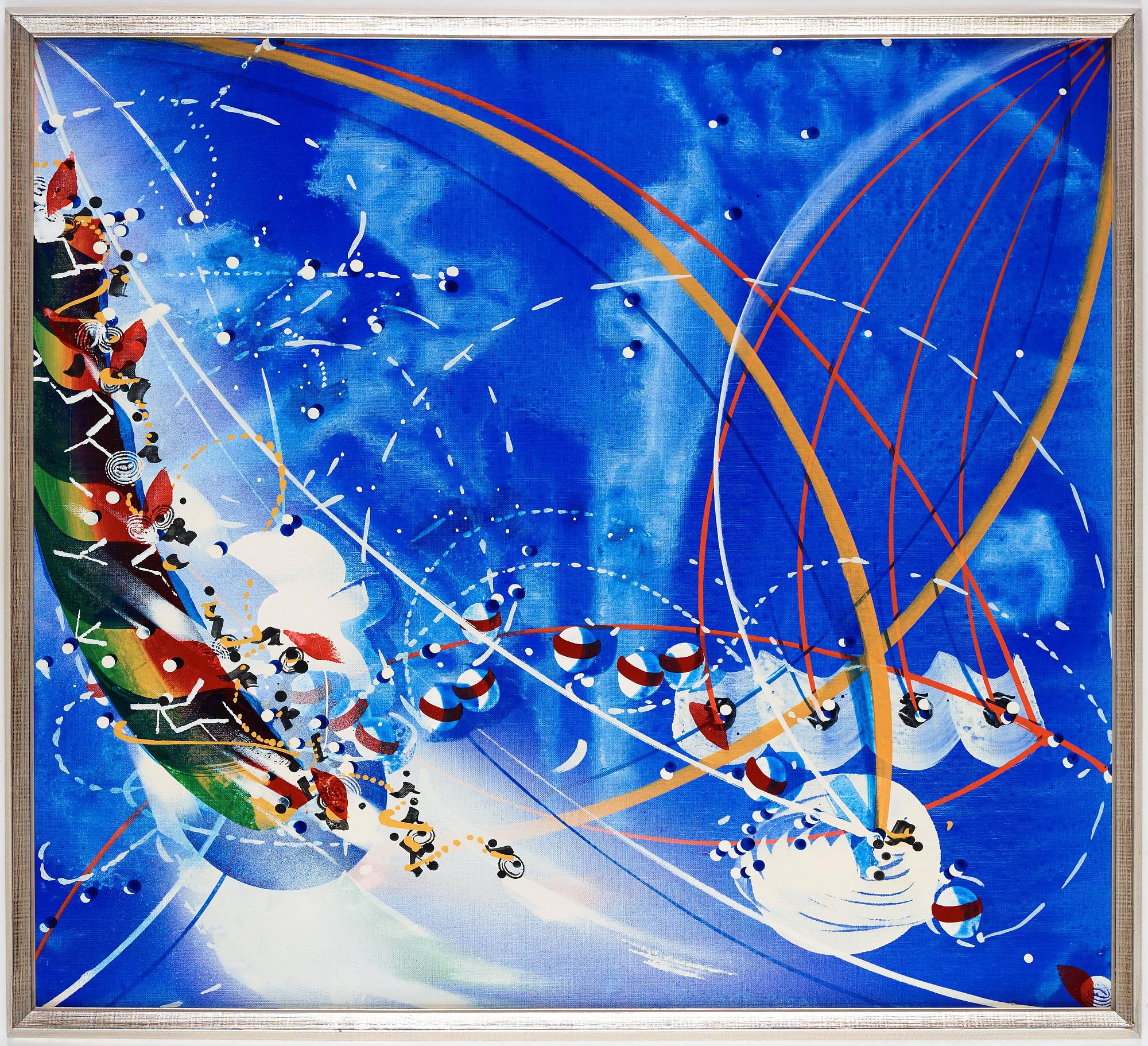 CARL FREDRIK REUTERSWÄRD, watercolor and laquer, on canvas laid on panel, dated 1972.