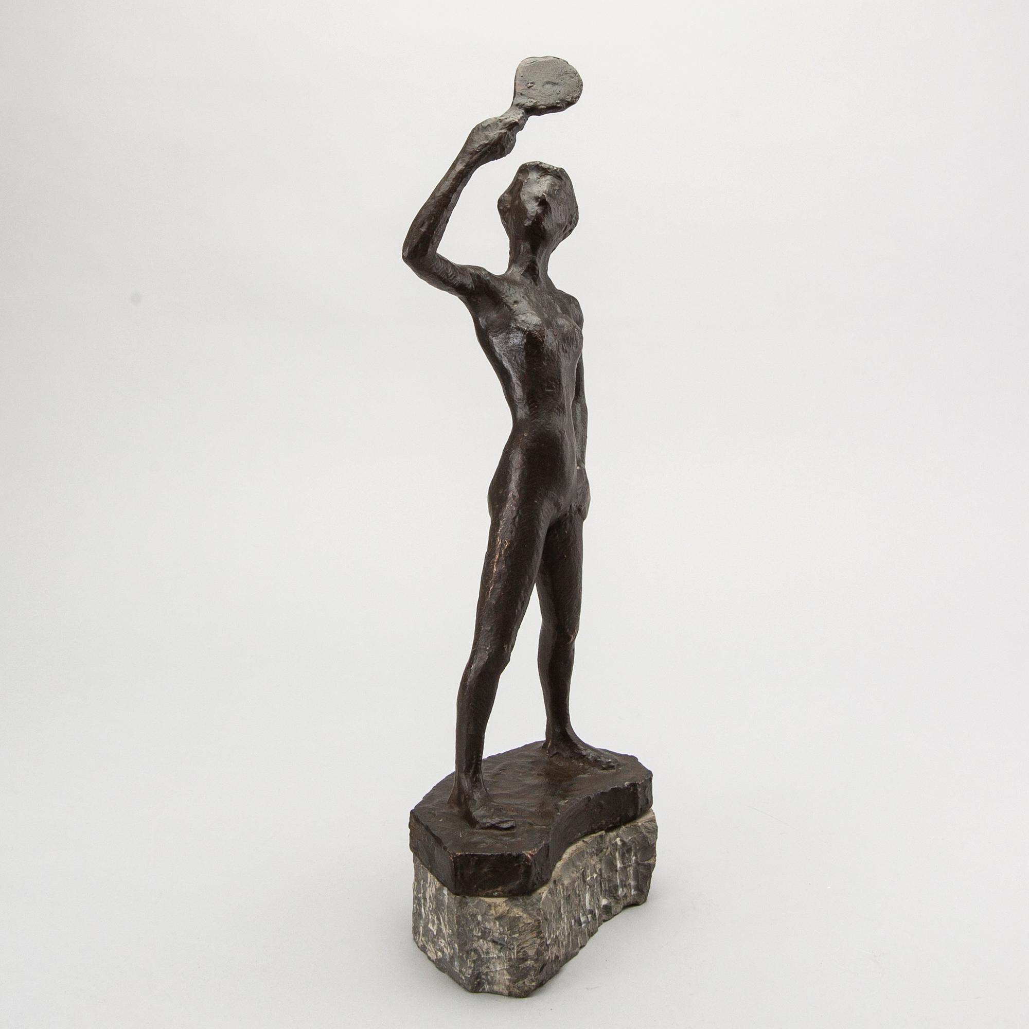 AXEL OLSSON, skulptur brons, signerad.