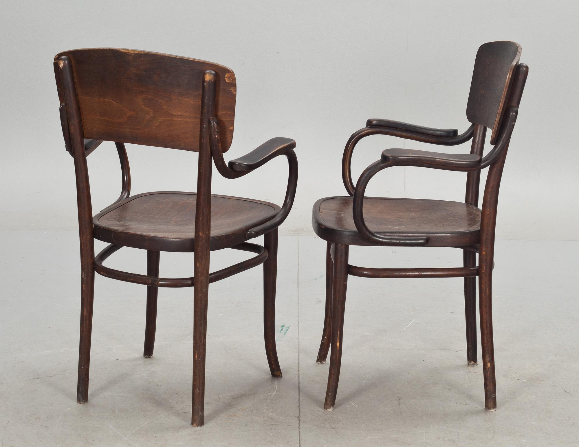 KARMSTOLAR, ett par. Thonet, 1900-talets början.