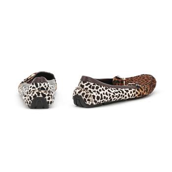 GUCCI, a pair of leopard patterned loafers.