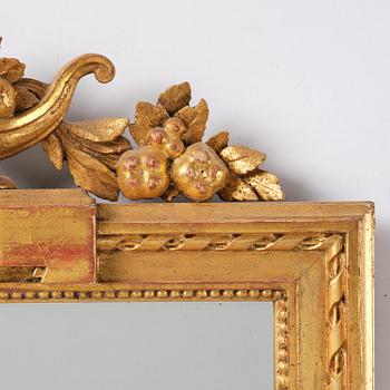 Spegellampett, för två ljus, omkring år 1800, Sengustaviansk.