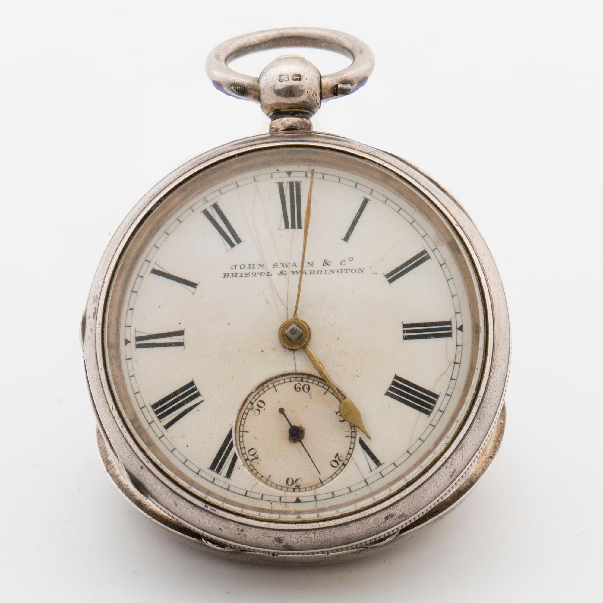 JOHN SWAIN c&o BRISTOL & WARRINGTON, pocket watch, 49 mm,