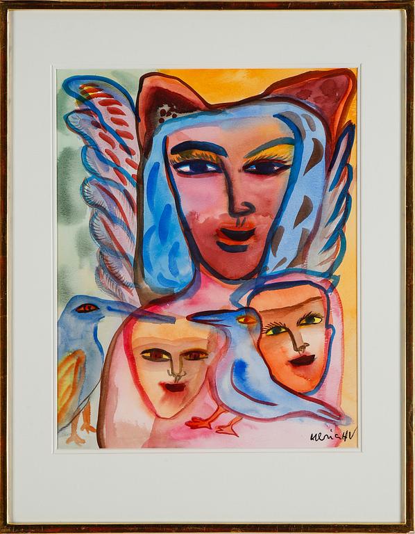 Ulrica Hydman-Vallien, akvarell, signerad.