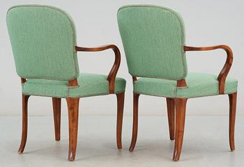 CARL MALMSTEN, matsalsmöblemang, 13 delar, utfört av Hjalmar Jackson, Stockholm 1920-30-tal.
