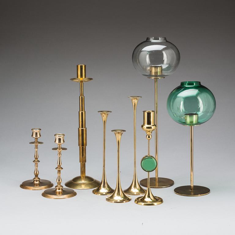 LJUSSTAKAR, 9 delar, mässing. Gusum, Hans-Agne Jakobsson Markaryd, Gnosjö, Dantorp Design Danmark.