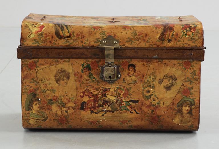 KOFFERT, plåt med bokmärken, E. Bates Wolverhampton, England, 1900-tal.