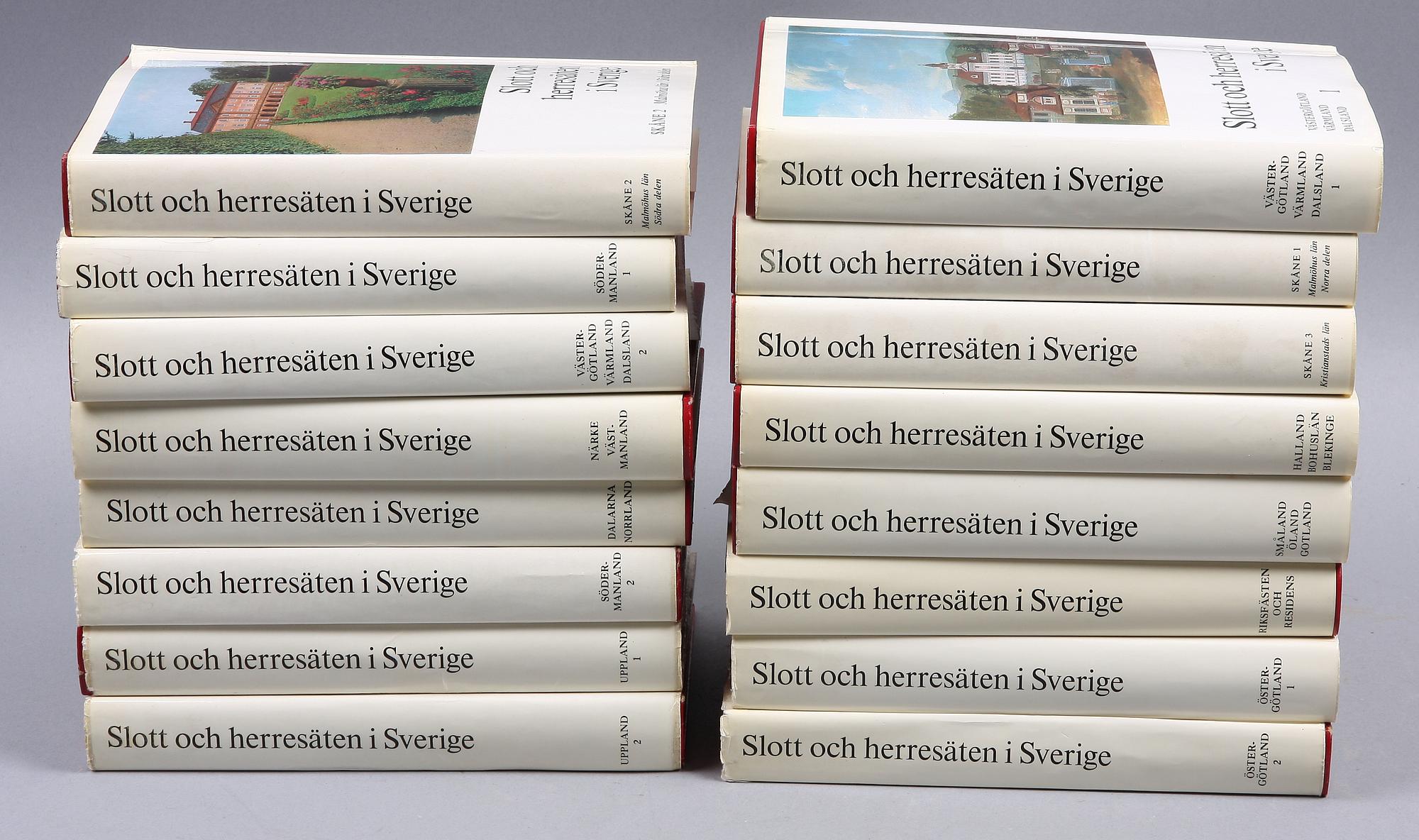 BOK, 16 vol, "Svenska Slott och Herresäten", Allhems förlag, Malmö.