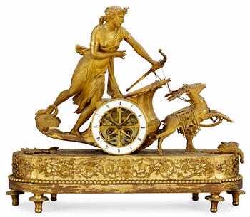 984. A French Empire gilt bronze mantel clock.