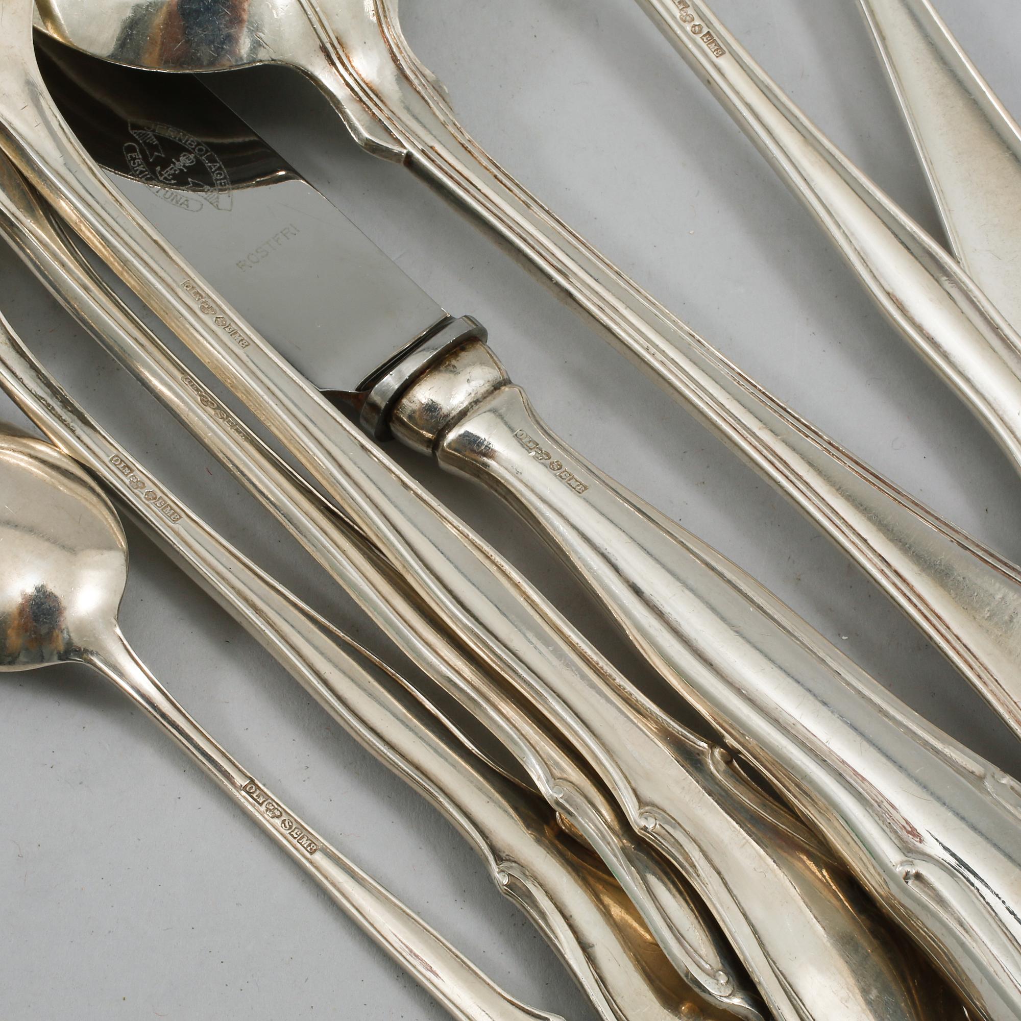 BESTICK, 40 st, silver, 1800/1900-tal. Vikt ca 1 950 gram.
