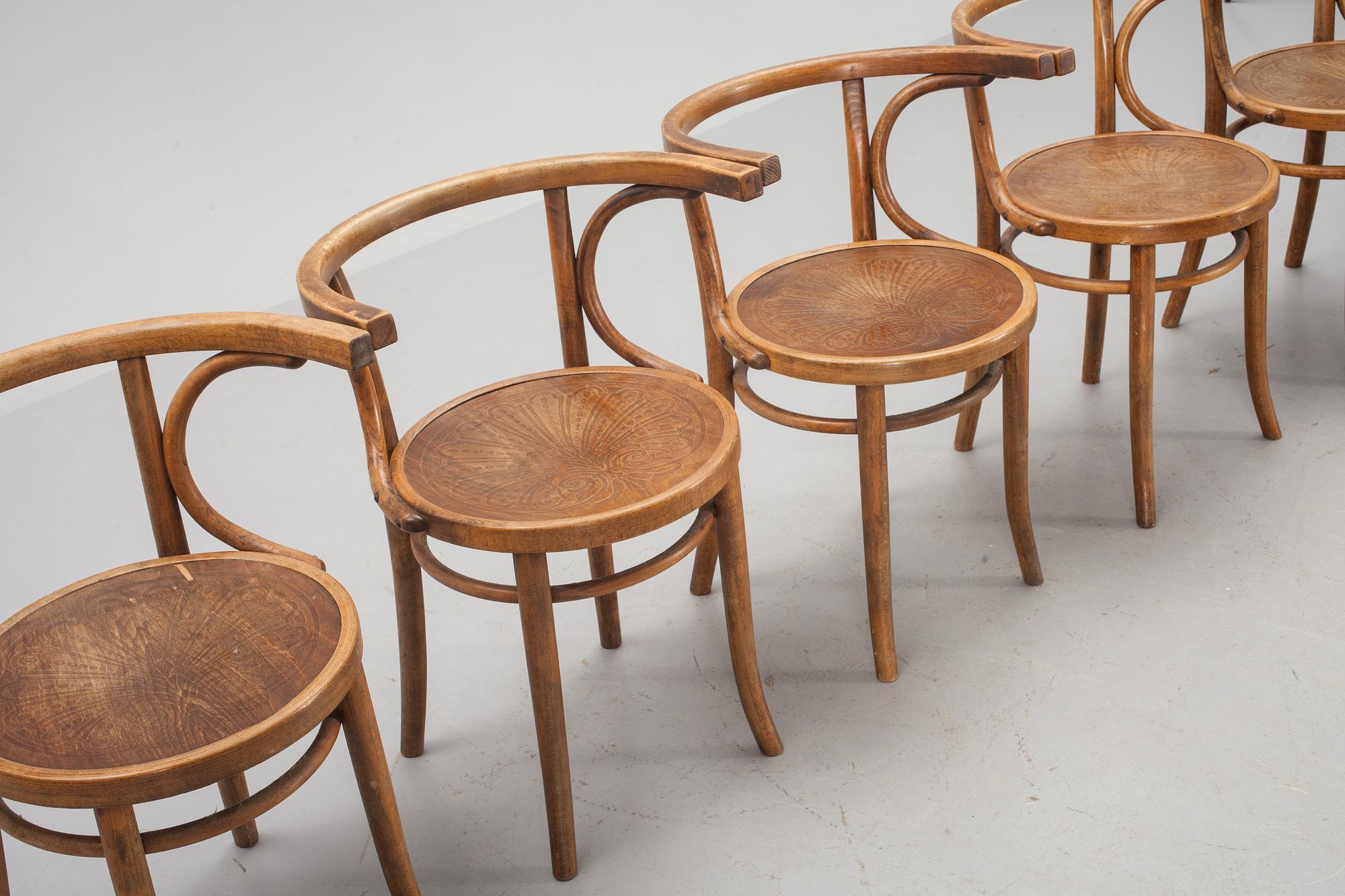 KARMSTOLAR, 5 st, Thonettyp, 1900-talets första hälft.