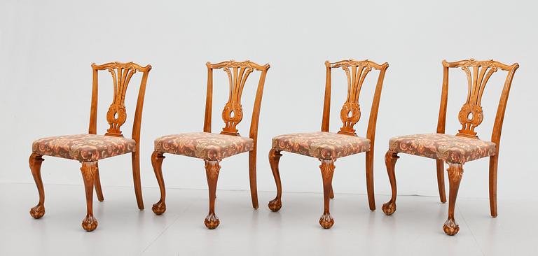 STOLAR, 4 st, Chippendale, 1900-talets mitt.