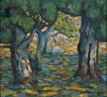 Anton Lindfors, oil on board, signed and dated 1914.