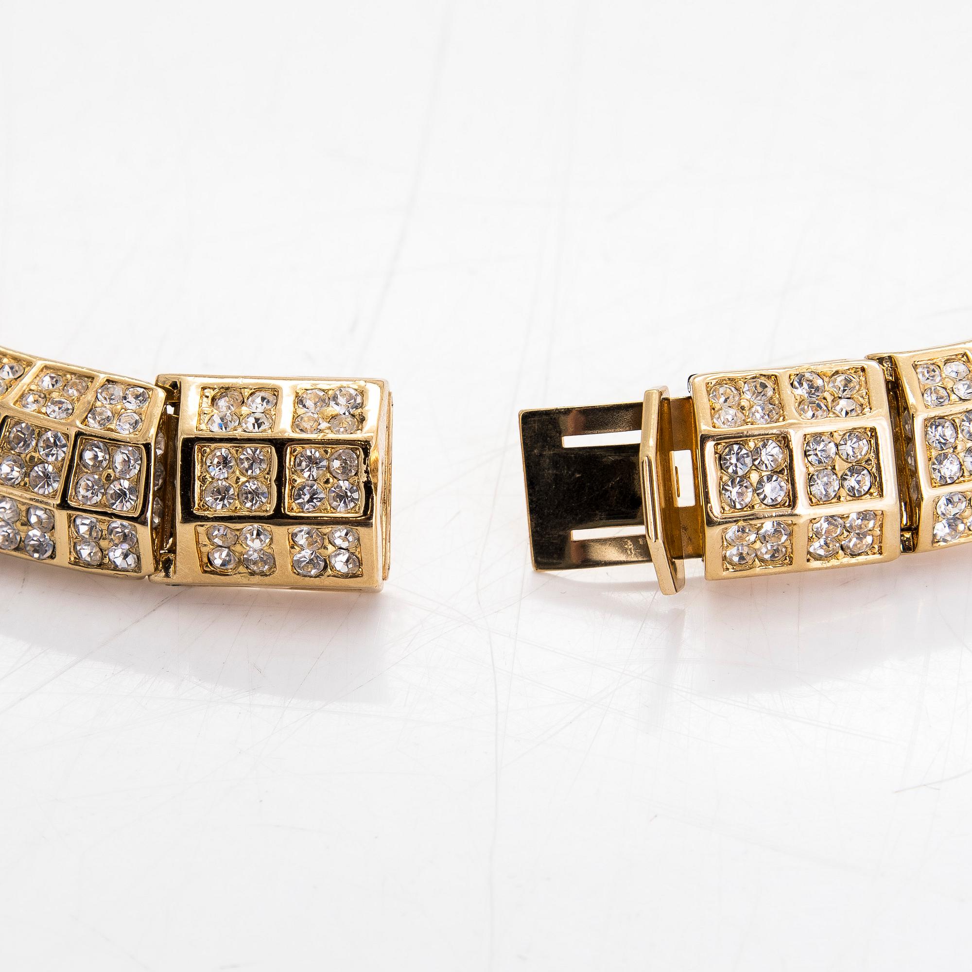 Christian Dior, collier och örhängen, ett par.