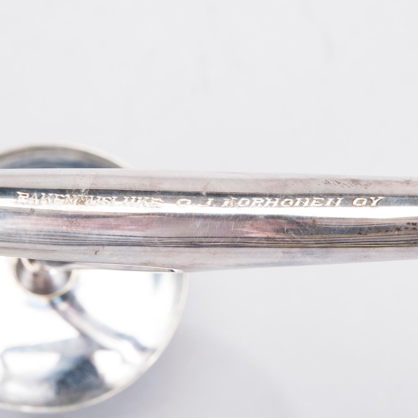 LJUSSTAKE, silver, Anna-Greta Eker, Auran Kultaseppä, Åbo 1978. Vikt 198 g.