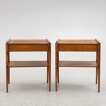 Bedside tables, a pair, teak, mid-20th century,.