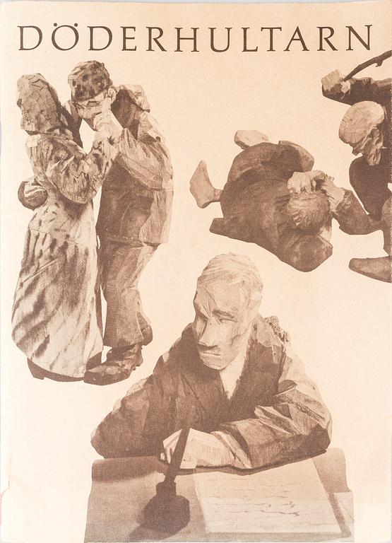 AXEL PETERSSON DÖDERHULTARN, Skulpturgrupp, "Bröllop", bestående av 5 figurer, snidad och delvis bemålat trä.