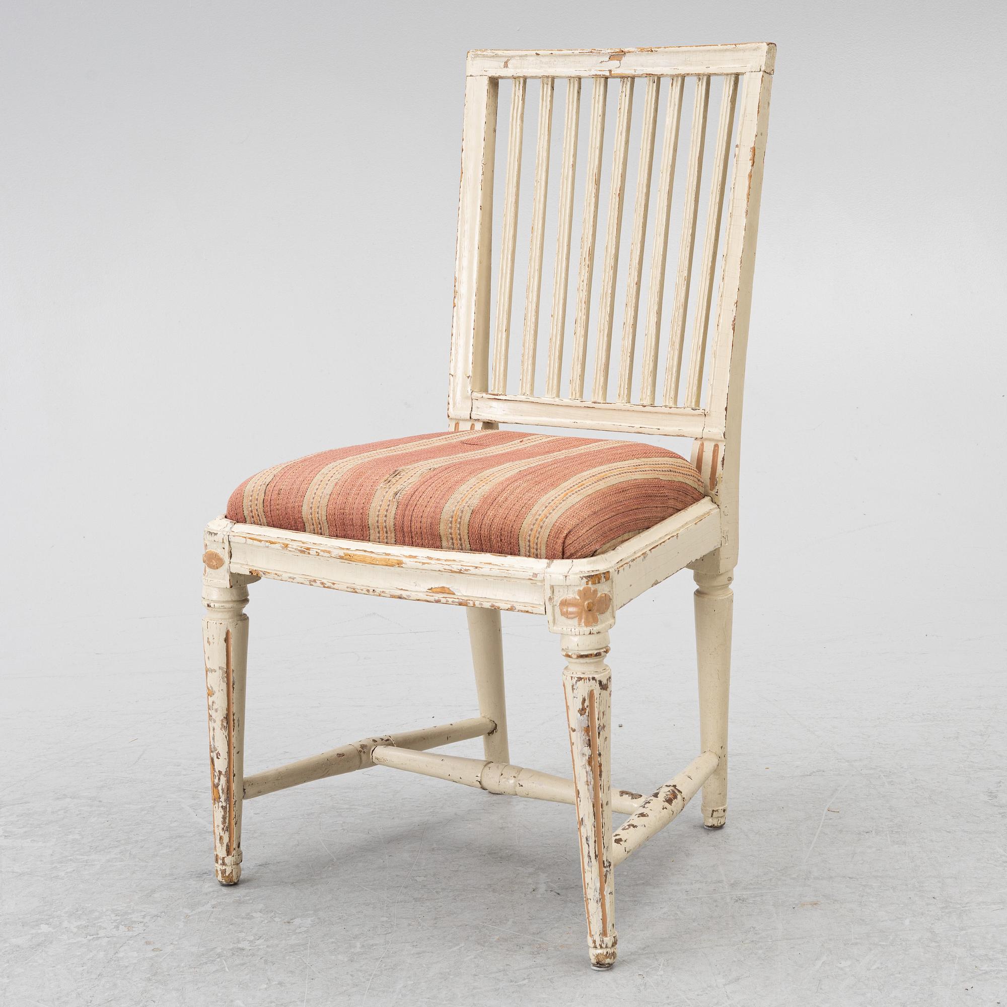 A Gustavian chair, end of the 18th century.