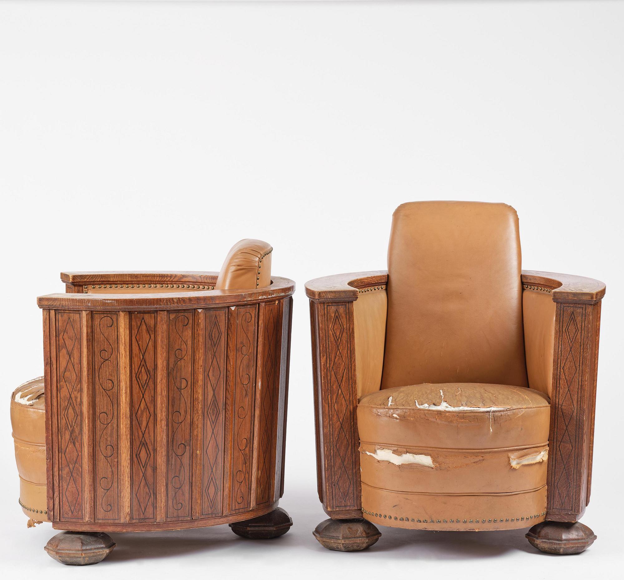 Fåtöljer, ett par, 1920-tal.