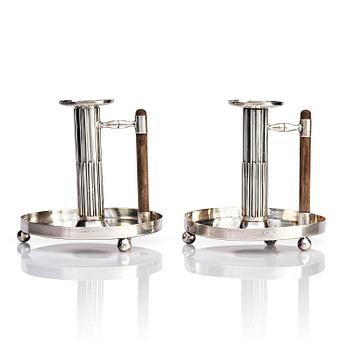 432. Samuel (Sam) Pettersson, a pair of silver chamber candlesticks, Linköping 1905.