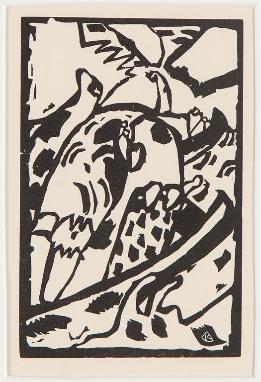 WASSILY KANDINSKY, after. Woodcut with printed signature. From:  XX:e siècle, Hommage à Kandinsky.