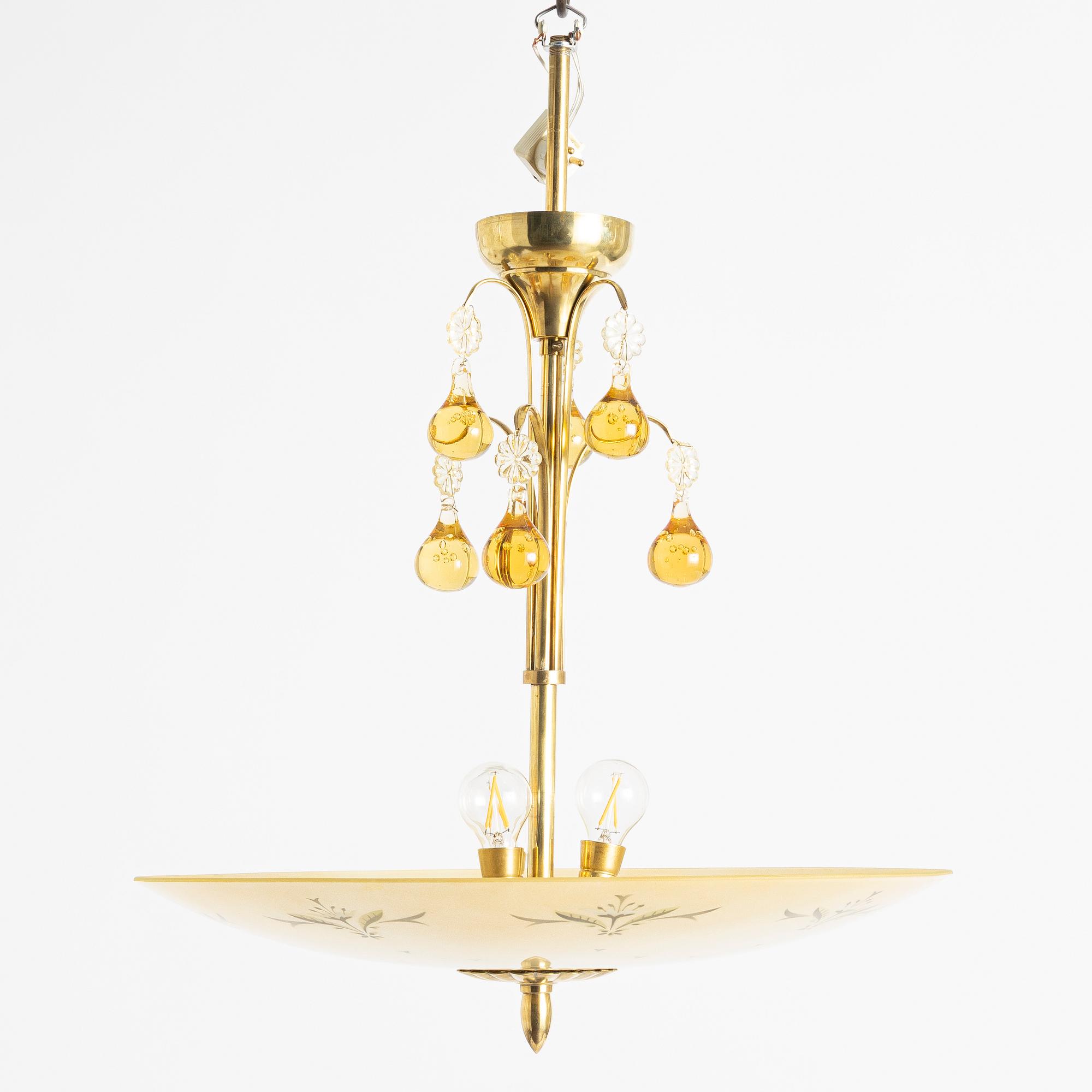 A ceiling lamp, Swedish Modern, 1940s.