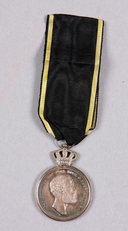 MEDALJ, silver, "Pro Patria, för trohet och flit", 1875.