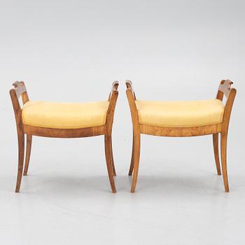 A pair of banquettes, 19th century.