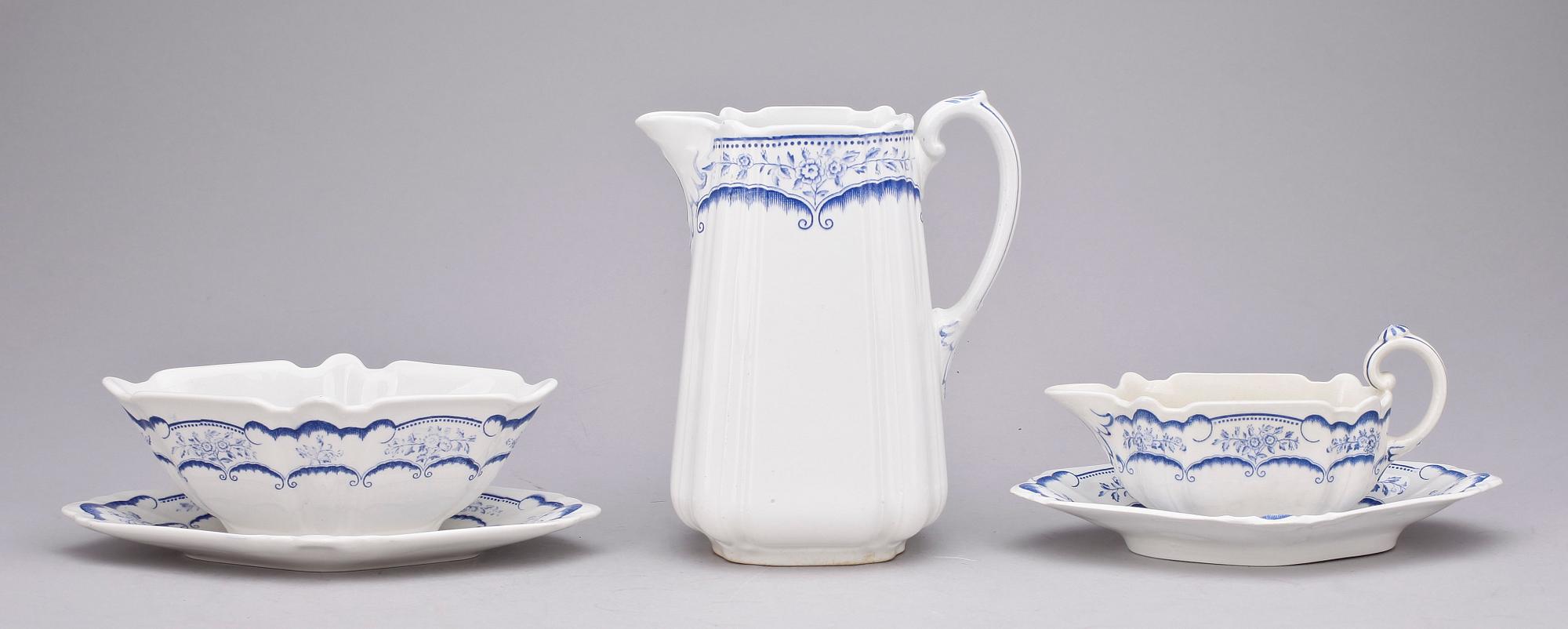 SERVIS, flintgods, 89 delar, "Rococo", Gustavsberg, 1800-talets slut.