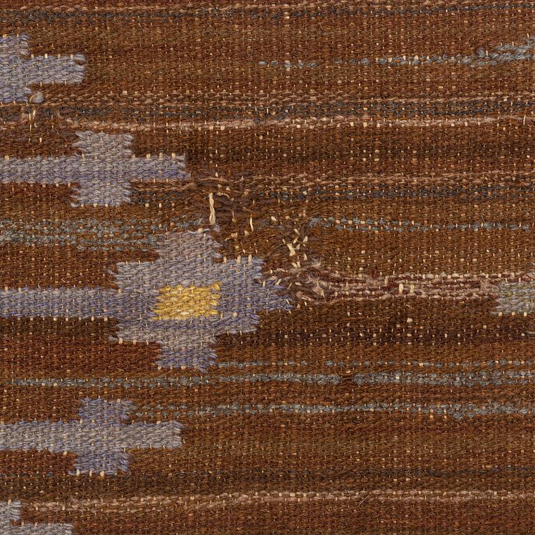 Märta Måås-Fjetterström, a flat weave wall hanging 'Lockarp', signed MMF, c. 250 x 115 cm.