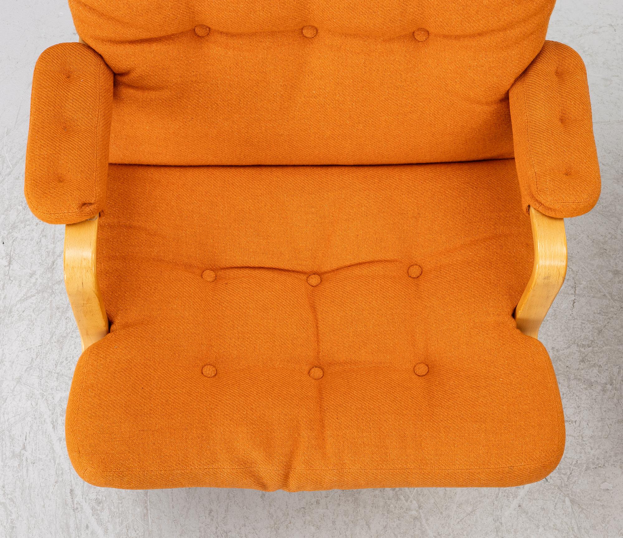 Bruno Mathsson, an 'Ingrid' armchair with ottoman, Dux.