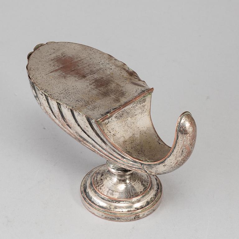 OBLATASK, försilvrad koppar, 1800-tal.