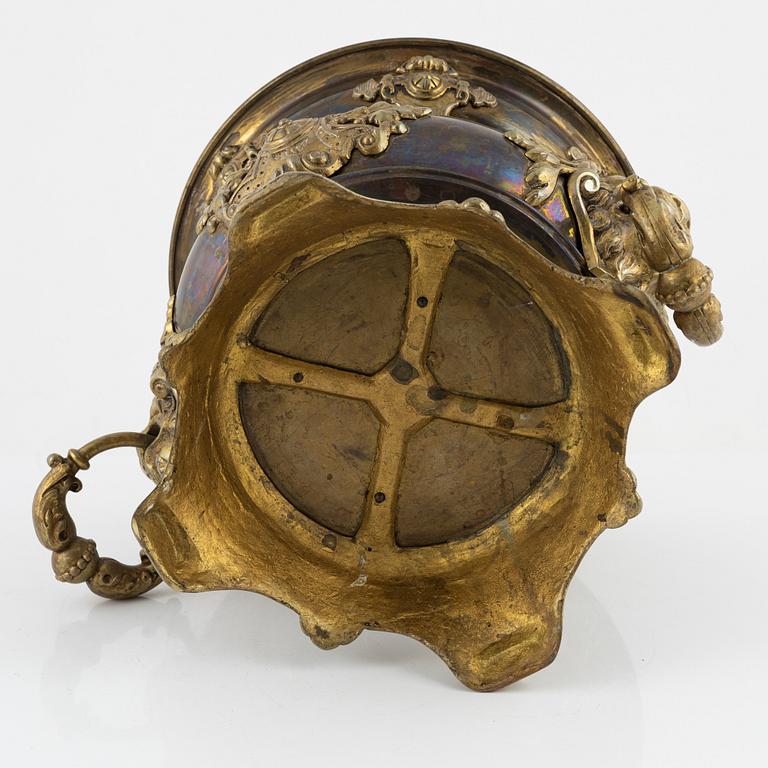 A renaissance style brass pot, around 1900.
