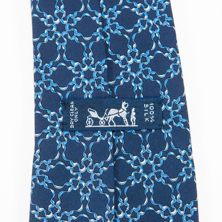 Hermès, four silk ties.