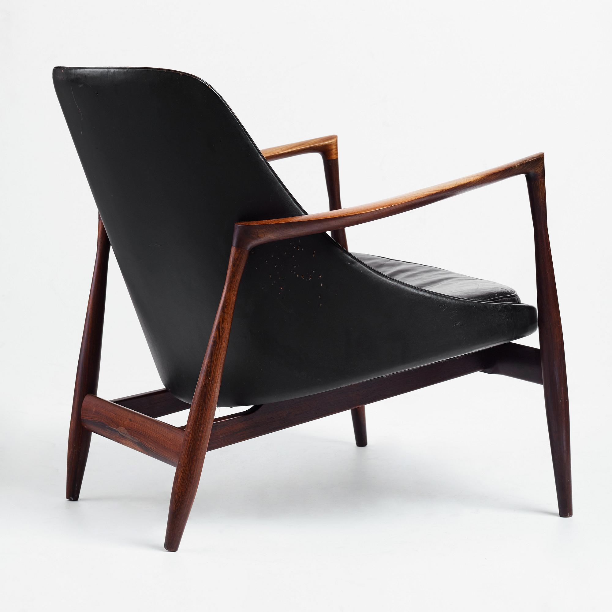 Ib Kofod-Larsen, a palisander "Elisabeth", easy chair, model "U 65", Christensen & Larsen, Copenhagen, Denmark, 1950-60's.