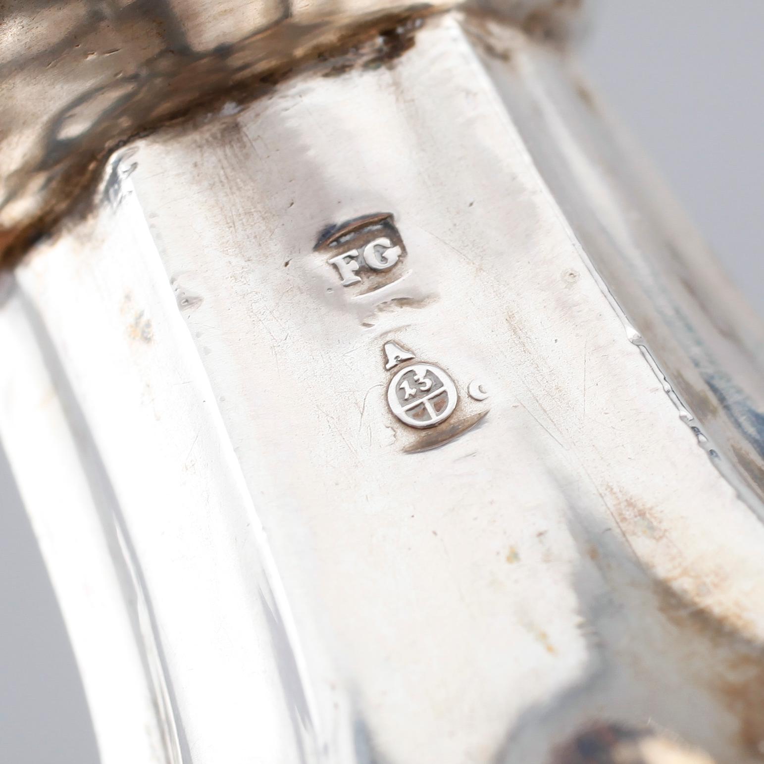 LJUSSTAKAR, 1 par, silver, Österrike-Ungern, 1800-tal. Vikt ca 690 gram.