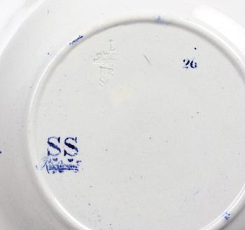 SERVISDELAR, 13 st. Flintgods. Rörstrand. "Svenska slott".