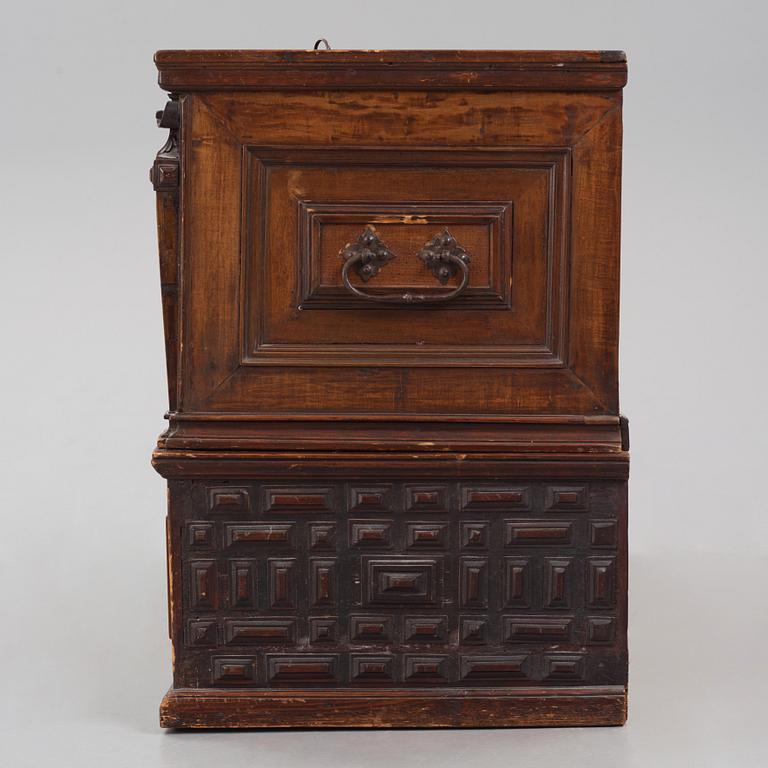 A Swedish baroque marquetry chest, later part of the 17th century,