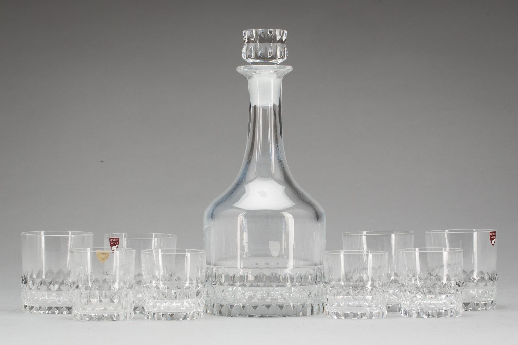 GLASSERVIS, 25 delar. Glas, "Silvia", Orrefors.