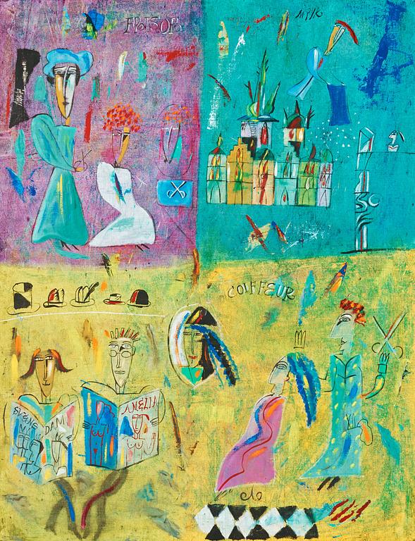 Madeleine Pyk, At the barber.