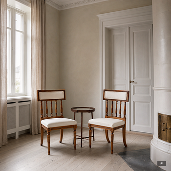 A pair of Late Gustavian style chairs, first half of the 20th century.