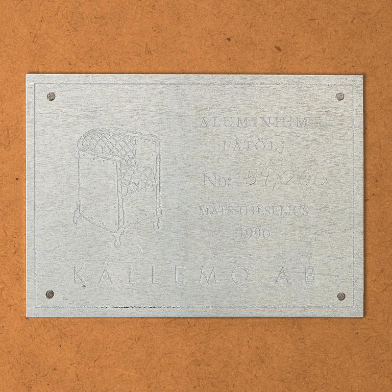 Mats Theselius, fåtölj ”Aluminium chair”, ed. 59/200, Källemo, efter 1990.