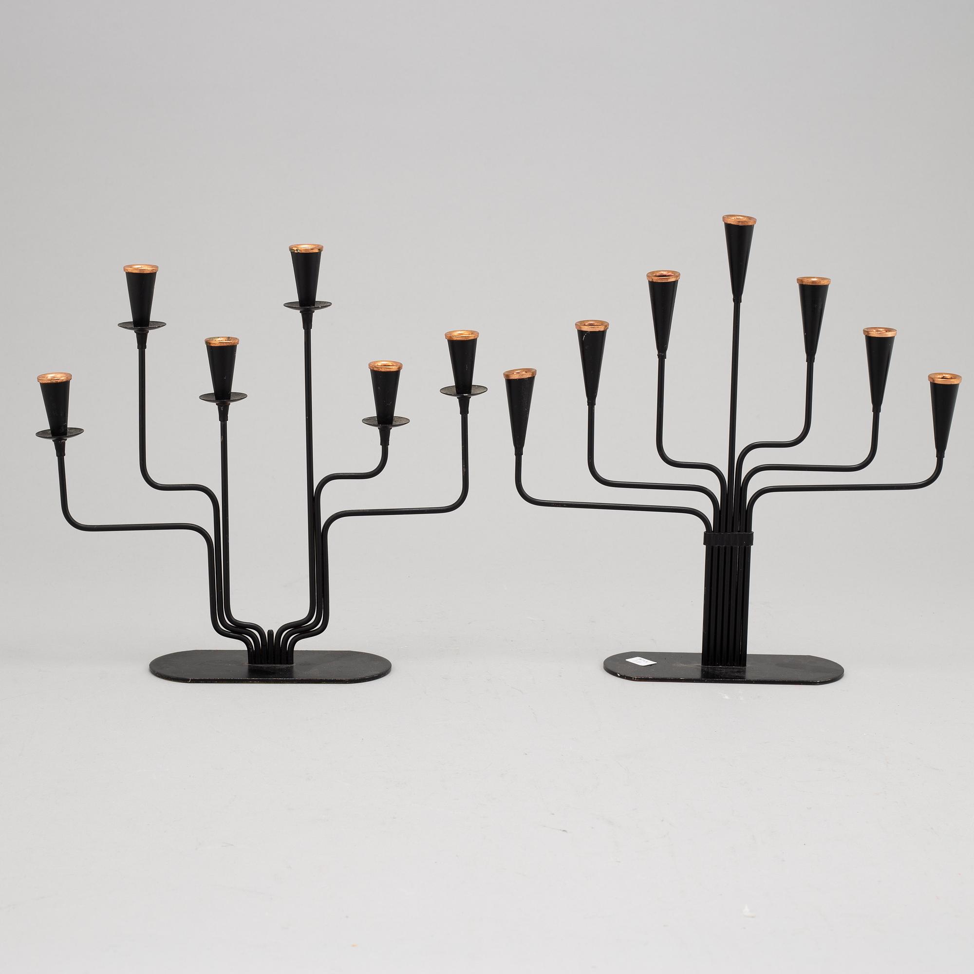 Gunnar Ander, kandelabrar, 2st, Ystad Metall.